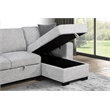 Galaxy Home BUZZ in Gray Wood Reversible Sleeper Sectional w Storage & USB