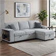 Galaxy Home BUZZ in Gray Wood Reversible Sleeper Sectional w Storage & USB