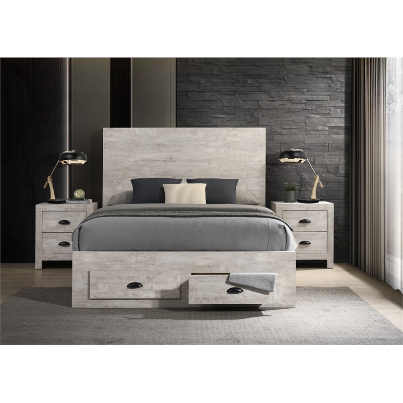 Galaxy Home Montana Full 4-Piece in Natural Bedroom Set with Storage Bed