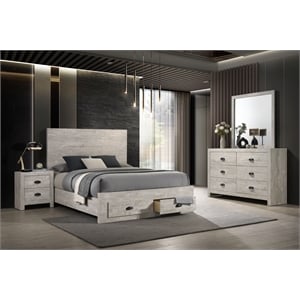 Galaxy Home Montana Full 4-Piece in Natural Bedroom Set with Storage Bed