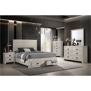 Galaxy Home Montana Full 5-Piece in Natural Bed Set w Storage Bed & Chest