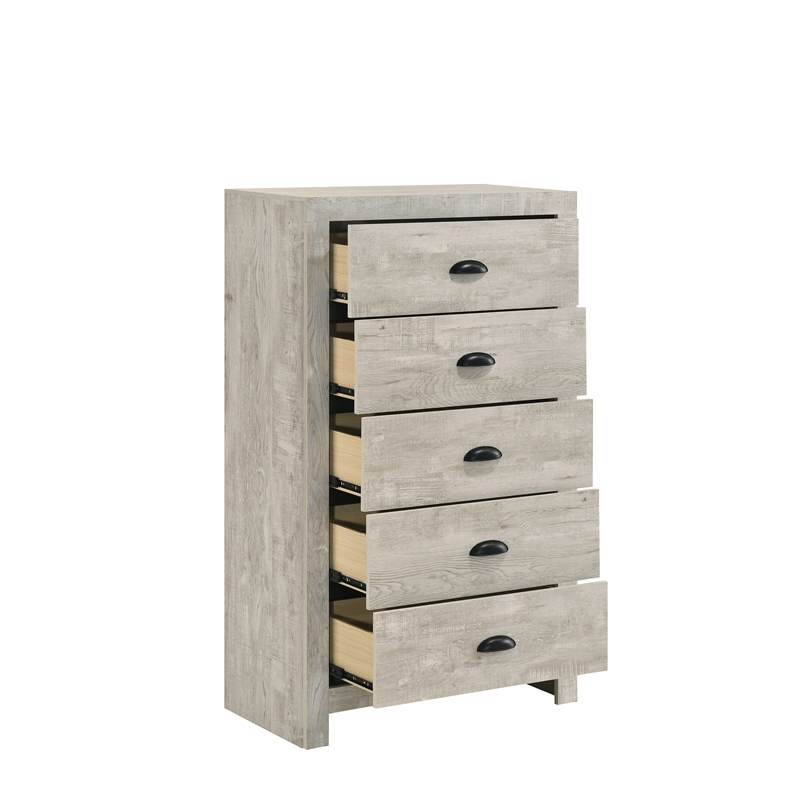 Galaxy Home Montana Queen 5-Piece in Natural Bed Set w Storage Bed & Chest