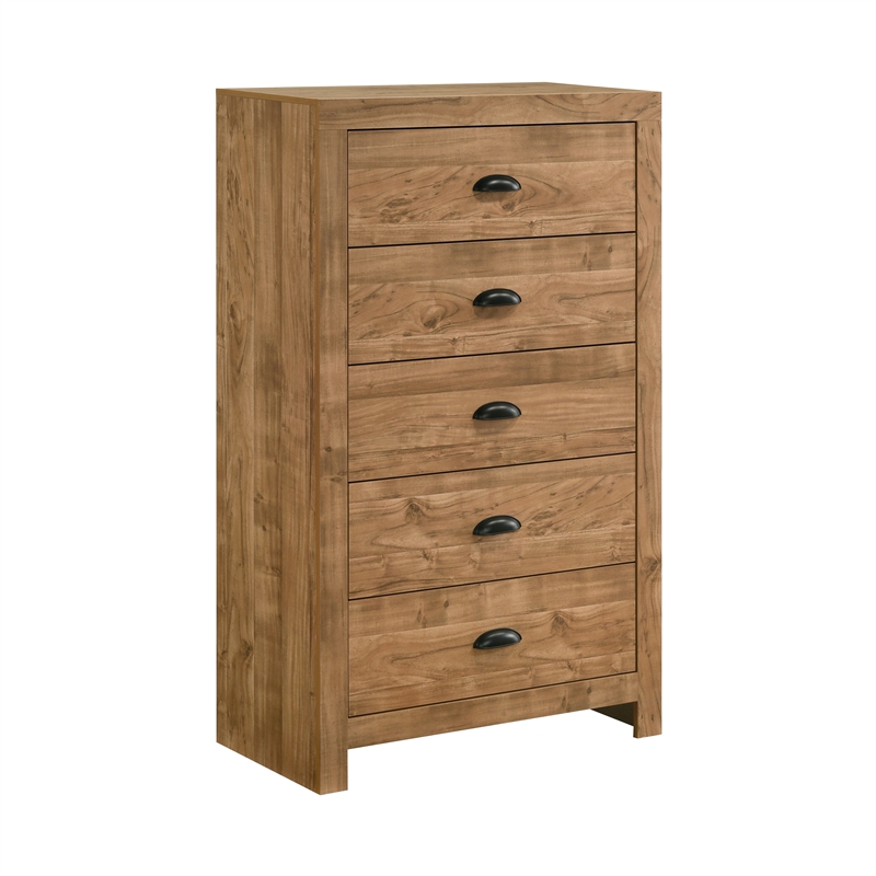 Galaxy Home Montana King 5-Piece in Natural Bed Set w Storage Bed & Chest