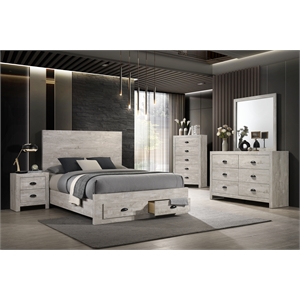 Galaxy Home Montana King 5-Piece in Natural Bed Set w Storage Bed & Chest