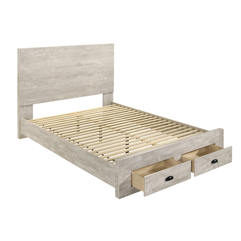 Galaxy Home Montana King in Natural Bed with Footboard/2 Storage Drawers