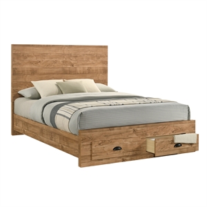 Galaxy Home Montana King in Natural Bed with Footboard/2 Storage Drawers