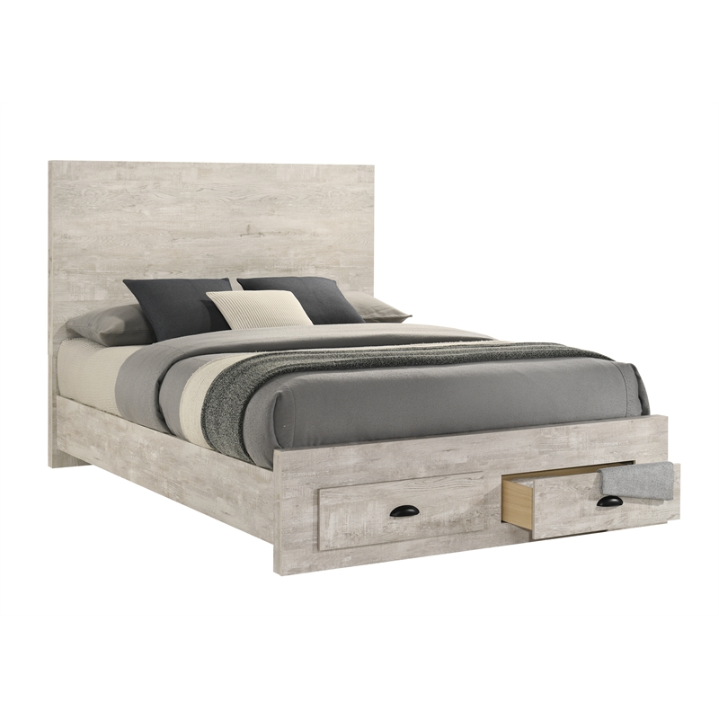 Galaxy Home Montana King in Natural Bed with Footboard/2 Storage Drawers