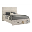 Galaxy Home Montana King in Natural Bed with Footboard/2 Storage Drawers