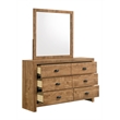 Galaxy Home Montana in Natural Bedroom Mirror with in Natural-Grain Frame