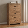Montana 5-Drawer Wood Chest in Natural with Black Pull Handles