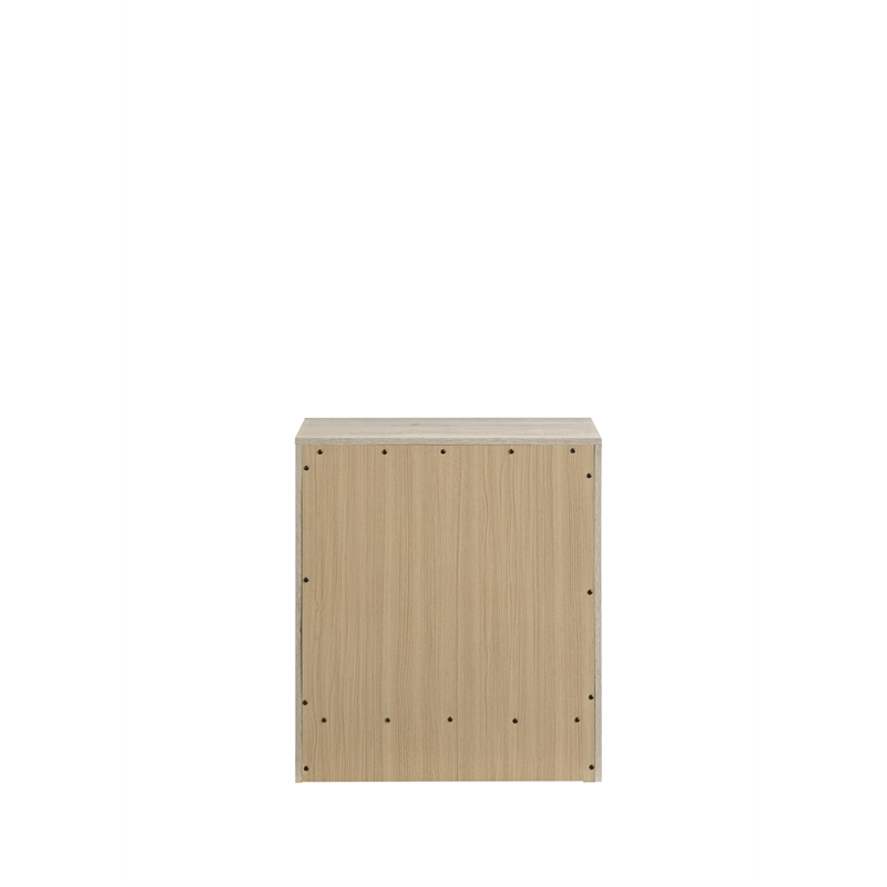 Galaxy Home Montana in Natural Nightstand with Storage & Black Hardware
