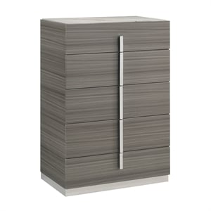 Matrix Furniture Group Altima Contemporary Wood 5-Drawer Chest in Gray