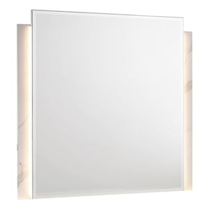 Matrix Furniture Group Altima Contemporary Wood Mirror in Gray Finish