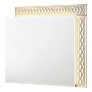 Matrix Furniture Group Stanley Modern LED Wood Mirror in Gray