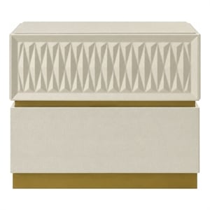 Matrix Furniture Group Stanley Modern Wood Nightstand in Gray with Gold Base