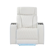 Galaxy Electra Power Recliner w Massage Power Headrest & LED in Ice