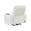 Galaxy Electra Power Recliner w Massage Power Headrest & LED in Ice