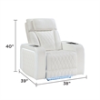 Galaxy Electra Power Recliner w Massage Power Headrest & LED in Ice