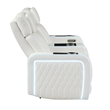 Galaxy Electra PWR Reclining Loveseat w Console Speakers/Massage/LED in Ice
