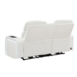 Galaxy Electra PWR Reclining Loveseat w Console Speakers/Massage/LED in Ice