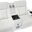 Galaxy Electra PWR Reclining Loveseat w Console Speakers/Massage/LED in Ice