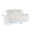 Galaxy Electra PWR Reclining Loveseat w Console Speakers/Massage/LED in Ice