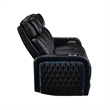 Galaxy Home Electra PWR Reclining Loveseat w Speakers Massage&LED in Black