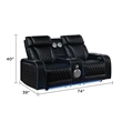 Galaxy Home Electra PWR Reclining Loveseat w Speakers Massage&LED in Black