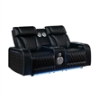 Galaxy Home Electra 2PC PWR Reclining Sofa Loveseat Set w Massage in Black