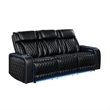 Galaxy Home Electra 2PC PWR Reclining Sofa Loveseat Set w Massage in Black
