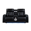 Galaxy Home Electra 2PC PWR Reclining Sofa Loveseat Set w Massage in Black