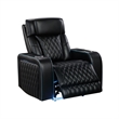 Galaxy Home Electra 3PC Power Reclining Sofa Loveseat Recliner Set in Black