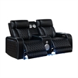 Galaxy Home Electra 3PC Power Reclining Sofa Loveseat Recliner Set in Black