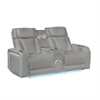Electra PWR Reclining Loveseat w Console/Speakers/Massage&LED in Gray