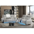 Electra PWR Reclining Loveseat w Console/Speakers/Massage&LED in Gray