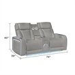 Electra PWR Reclining Loveseat w Console/Speakers/Massage&LED in Gray