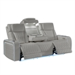 Galaxy Home Electra 2PC Power Reclining Sofa Loveseat Set w Massage in Gray