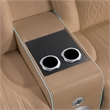 Electra Modern Power Reclining Sectional with Speakers Caramel Faux Leather