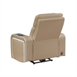 Galaxy Electra Power Recliner w Massage Power Headrest & LED in Caramel