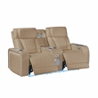 Galaxy Electra Power Reclining Loveseat w Speakers/Massage/LED in Caramel