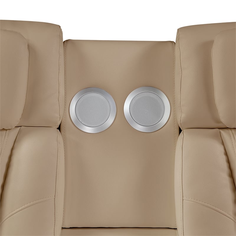 Galaxy Electra 2PC Power Reclining Sofa Loveseat Set w Massage in Caramel