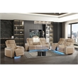 Galaxy Electra 2PC Power Reclining Sofa Loveseat Set w Massage in Caramel