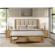 Galaxy Home Modern Queen Storage Bed with Upholstered Headboard in Natural