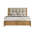 Galaxy Home Modern King Storage Bed with Upholstered Headboard in Natural