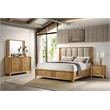 Galaxy Home Modern King Storage Bed with Upholstered Headboard in Natural