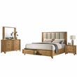 Galaxy Home Furnishings 4Pc King Bedroom Set with Storage Bed in Natural