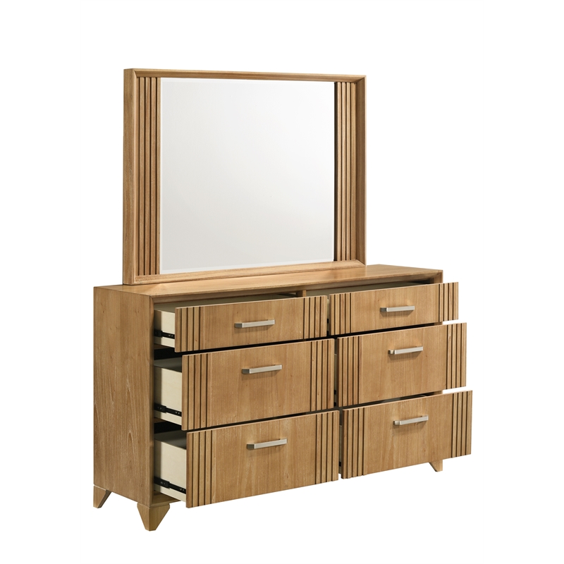 Galaxy Home Furnishings 5Pc Queen Bedroom Set with Storage Bed in Natural