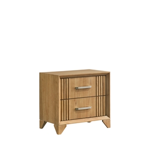 Galaxy Home Modern Bedroom Nightstand with Storage Drawer in Natural