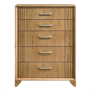Galaxy Home Modern Tall Chest with Storage Drawers & Full Extend in Natural
