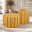 301 Modern 2-Piece Iron Coffee & End Table Set in Gold Foil Finish